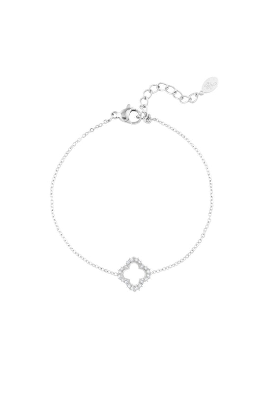 Silbernes Kleeblattarmband